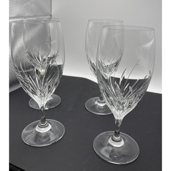 Retired Noritake MOONDUST Cut Crystal Water Goblet 8.5" tall Perfect - Picture 3 of 9